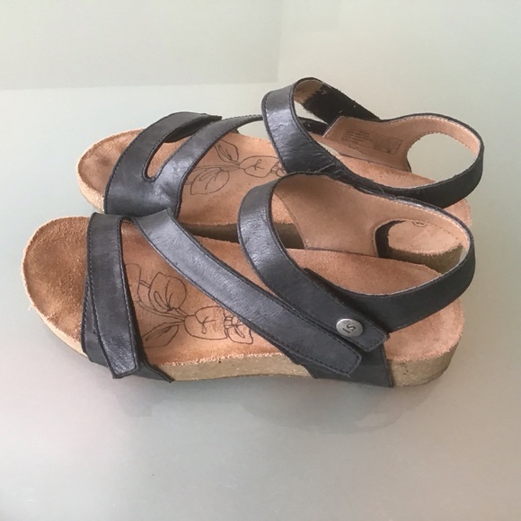 Josef Seibel Black Leather Tonga 25 Adjustable Strap Cork Comfort Sandals 38 LN - Picture 4 of 7